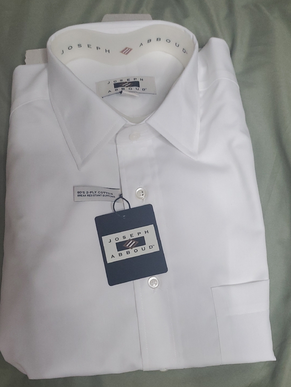 Joseph Abboud Men’s White Dress Shirt with Point Collar 16.5 32.5/ 33